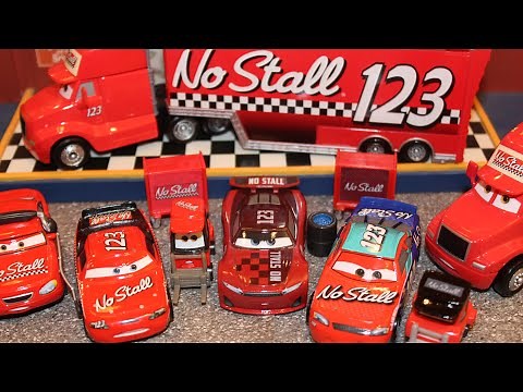 Mattel Disney Cars Team No Stall (Next-Gen Racers, Pitty, Crew Chief, Hauler) Piston Cup Teams Ep. 4