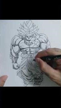 How to draw BROLY Highly Detailed in under 3 minutes