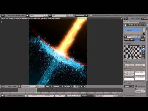 Create an energetic fire and water scene in Blender (1 of 4)