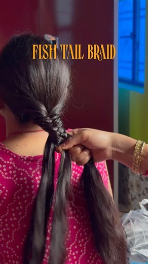 Fish tail braid #trendingshorts #diyhairstyle #hair #hairstyle #shortvideo #braids #viral #diyhacks