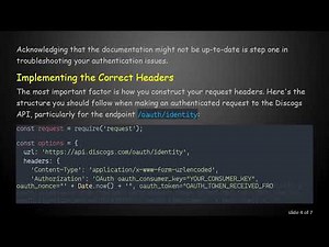 Resolving the 401 You must authenticate to access this resource Error with the Discogs API