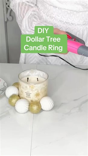 Let’s create a cute and easy dollar tree candle ring using ornaments! | Olivia's Romantic Home DIY