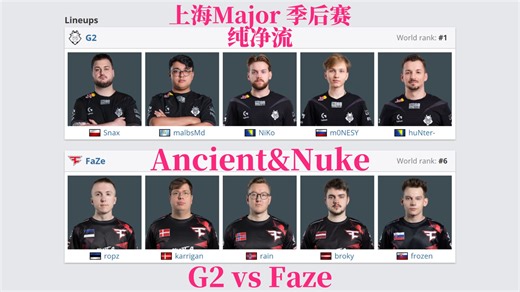 【纯净流】G2 vs Faze 远古遗迹&核子危机 | 上海Major 半决赛无解说纯净流_游戏热门视频