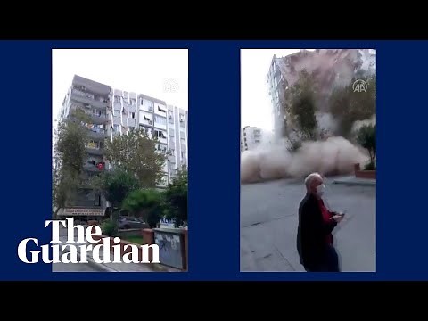 Turkey earthquake footage captures moment building collapses in İzmir