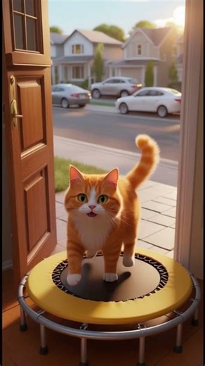 Cute Cat’s Epic Trampoline Fails! 😹 (3D Animation) #funny #cat #cute #animals #comedy