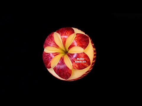 Apple | Periwinkle Simple Flower | Beginner Lesson 138 | By Mutita Art Of Fruit & Vegetable Carving