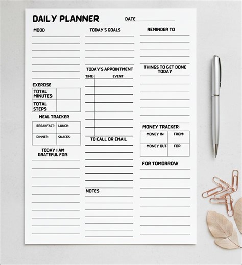 Adhd Daily Planner Pdf and Printable, Downloadable Adhd - Etsy