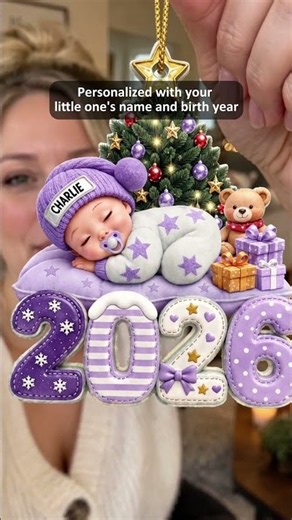 🎄 Your little one’s first Christmas deserves a custom acrylic ornament. #gifts #giftideas