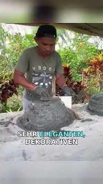 DIY columns made of sand and cement