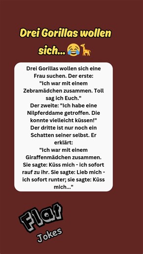 Drei Gorillas wollen sich... 😂🦒 #fun #funny #humor #memes #shorts #witze #lustig #flachwitz #spaß