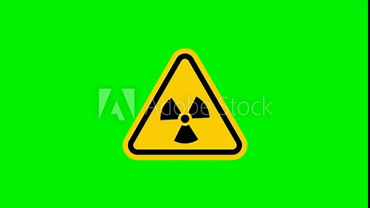 ISO Triangle Warning Sign: ISO W003 - Radiation Hazard Symbol 4K Animated sign