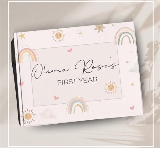 Large Boho Editable Baby Memory Book: Gender Neutral Keepsake (digital Download) - Etsy