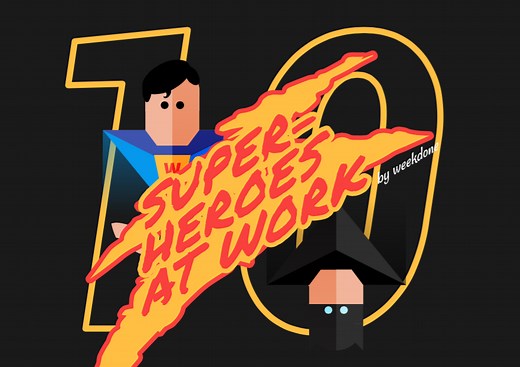 10 Superheroes at Work
