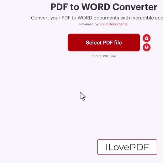 Converting PDF to Word using ILovePDF