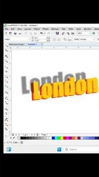 Coreldraw 3D Shadow Text Effect✨। #tutorial #coreldraw #shorts #ytshorts