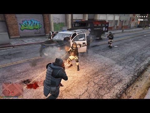 GTA V Trevor's Juggernaut Massacre at the Police Station + Epic 5 Star Cop Chase Escape [PEV: DTAR ]