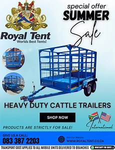 MOBILE FREEZERS FOR SALE IN PINETOWN OUR SPRING SALE IS NOW ON! We also make and mobile freezers, mobile toilets, stretch tents, pagoda tents, frame tents, stretch tents, mobile coldrooms, plastic chairs, sell VIP toilets, jumping castles, plastic toilets, water tanks, peg and pole tents, and mobile kitchens for sale in Pinetown For more information contact us now on 083 387 2203 on call and on WhatsApp message. You can also visit our website at www.royaltent.co.za to get details for any of our 