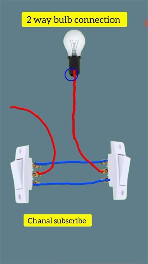 2 way bulb connection stairs bulb wairing canaction #yogesh electrician 024