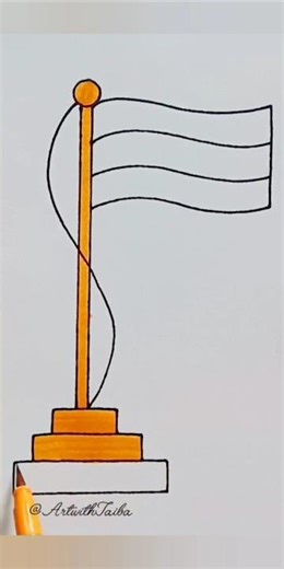 Beautiful Easy Flag Drawing #flag #drawingtutorial #coloring