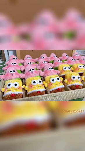 Spongebob & patrick Crochet tutorial DM to order Shipping worldwide for free 🚢 #crochettiktok #spongebob #patrick #crochettutorial #fyp