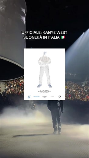 Kanye West torna in Italia sabato 18 luglio 2026 alla RCF Arena di Campovolo📍 Le prevendite dei biglietti saranno aperte da lunedi 22 dicembre alle 10 su Ticketmaster. Proverete a prenderli? 👀 📹: nike.kd #kanyewest #rapitaliano #concerto #outpump #perte