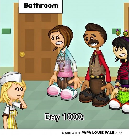 What does it look like in Day 1000 in Papa's restaurants (Papa Louie pals animation)