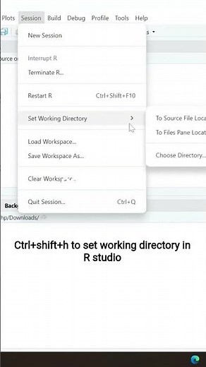 the easiest way to setting up a working directory in R studio