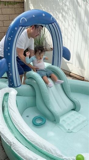 1.6M views · 54K reactions | Baby E's first water play area. The product is in my LTK link in bio. As baby turned past one, we are trying to do something active at least once a day and for days we don't feel like going out, this is an option since we have a smaller size backyard. | POV Husband | Facebook