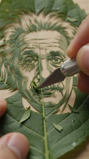 Amazing Albert Einstein Leaf Craft 🍃 | Easy DIY Scientist Art | #shorts