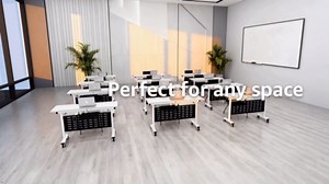 Folding Conference Table with Wheels & Flip-Top | Mobile Meeting Table for Office, Training & Seminar | Space-Saving, Commercial Grade (12pack, 47in)