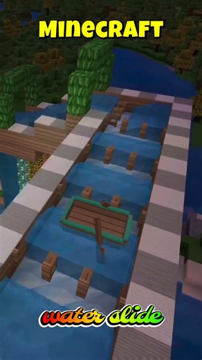 Minecraft: water slide #gaming #tutorial