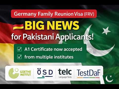 Germany Family Reunion Visa Update 2026 | A1 German Certificate Not Only Goethe