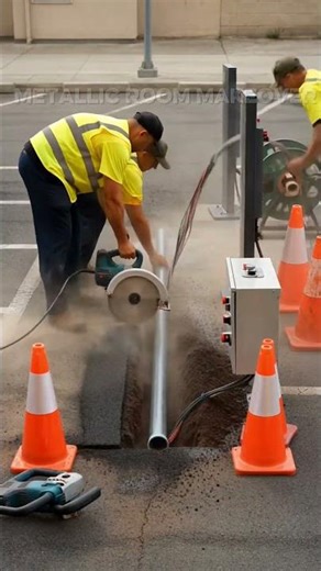 Empty Parking Spot Transforms Into a Modern EV Charging Station #timelapse #satisfying