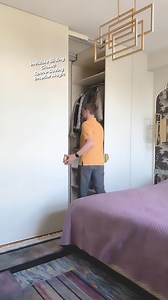 Modern Hidden Sliding Wardrobe Design | Space Saving Bedroom Storage Idea | Minimalist Luxury Interiors | Smart Home Furniture | Sliding Closet System | Modular Wardrobe Inspiration #fblifestyle #christmasdecor #HiddenWardrobe #LuxuryInteriors #SpaceSavingDesign #ModernBedroom | Aluminium Glass Design