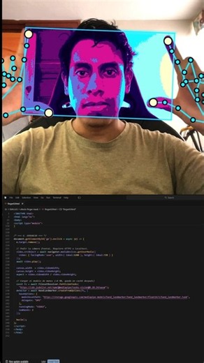 Enter cyberpunk-like visual dimensions using your hands. #WEBGL #tech #mediapipe