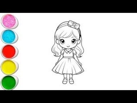 Cute Little Girl Drawing and Coloring Tutorial | Easy Art for Beginners