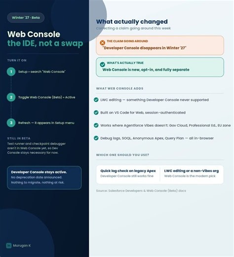 Web Console (Beta) Explained — It's Not Replacing Developer Console #salesforce #winter27 #coding