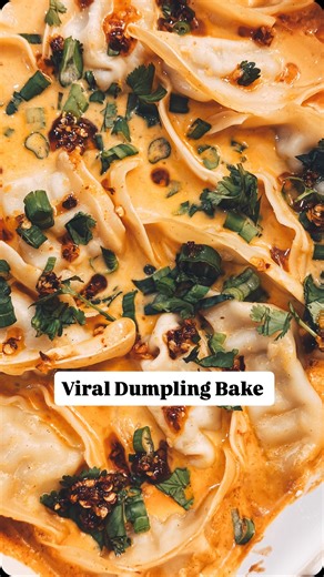 Original recipe from @40aprons —I tweaked a little. 🧑🏼‍🍳 🥟Viral dumpling bake: • ¼ cup Soyaki • 1 bottle Thai-Style Red Curry Sauce • 1 cup coconut milk • 1 tbsp minced garlic • 20 frozen potstickers (or you can squish two packages in there like I did) How to Make It 1. Preheat oven to 400°F. 2. Whisk together Soyaki, curry sauce, coconut milk, & garlic. 3. Add frozen potstickers to a baking dish and pour sauce over the top. 4. Cover with foil and bake 30-40 mins. Once your potstickers are d