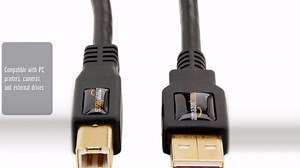 AmazonBasics USB 2.0 Printer Cable - A-Male to B-Male Cord - 10 Feet (3 Meters) & USB 2.0 Printer Cable - A-Male to B-Male Cord - 6 Feet (1.8 Meters), Black