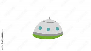 Animated UFO Turtle icon background animated, logo symbol, social media