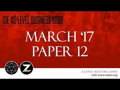 CIE AS Business 9609 | M17 P12 | Solved Past Paper