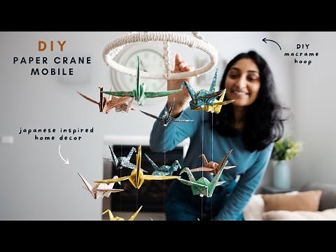 DIY Paper Crane Mobile » Cosy + Colourful Home Decor