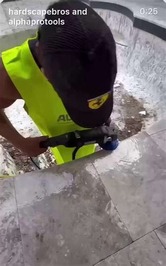 Check out the bullnosed edge on this infinity marble pool done with the BMP-700 Brushless Variable Speed Rotary Polisher and Profile Wheels from Alpha® 🎥 by @hardscapebros 🙌💪🤝 Step up your hardscape game! Alpha® makes pool coping EASY! Check out the BMP-700 Brushless Variable Speed Rotary Polisher here: https://www.alpha-tools.com/Pages/ProductDetails.aspx?PageCode=3270 Get your profiling wheels here: https://www.alpha-tools.com/Pages/ProductDetails.aspx?PageCode=460 #AlphaProTools #Hardscap