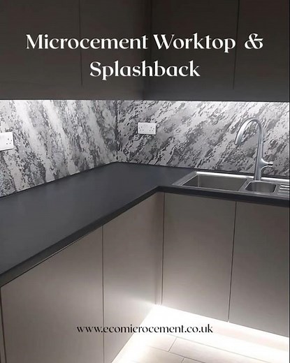 Microcement Worktop & Splashbach for a Unique, Modern Look #microcement #homedecor #seamlessdesign