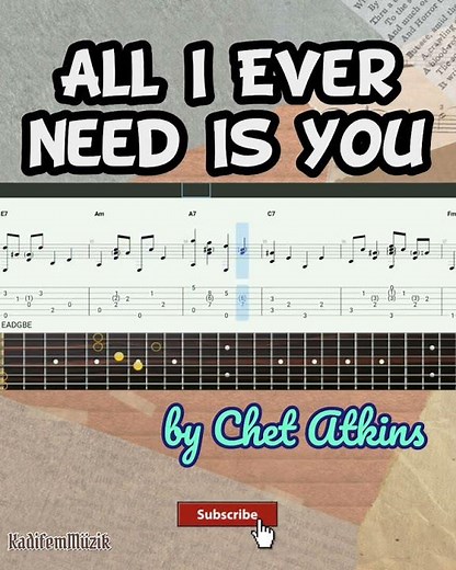 Best part of All I Ever Need Is You by Chet Atkins Easy Fingerstyle Guitar Tutorial Tabs