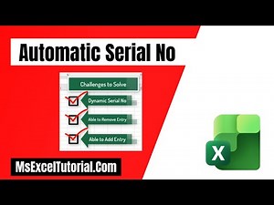 How to Automatically Enter Serial Number in Excel Tables