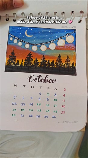 🎀✨Handmade Desk Calender for 2026 🎊🩷#deskcalendar #happynewyear #calender2026 #drawing #watercolor