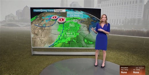 Two storm systems will bring rain and snow through Thanksgiving Eve across the Midwest, Great Lakes, and Northeast. Meteorologist Stephanie Abrams breaks down the forecast: | The Weather Channel
