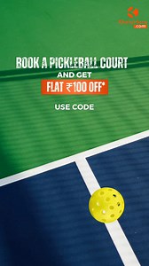  Elevate your pickleball experience with our special offer! Book a court near you and get ₹100 off using code PICKLE100. ✅ Enjoy a discount on your booking. ✅ Access to over 50 courts in your city. ✅ Help elevate your experience!  | KheloMore | Facebook