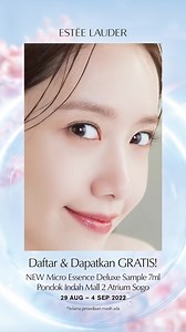 6K views · 338 reactions | Micro Essence BARU dari Estee Lauder memperkuat barrier dan menghidrasi kulit, dapatkan crystal-like skin! Kunjungi Estee Lauder podium di atrium Sogo Pondok Indah Mall 2 hanya hingga 4 September untuk mendapatkan deluxe sample gratis! | Estee Lauder Indonesia Market | Facebook